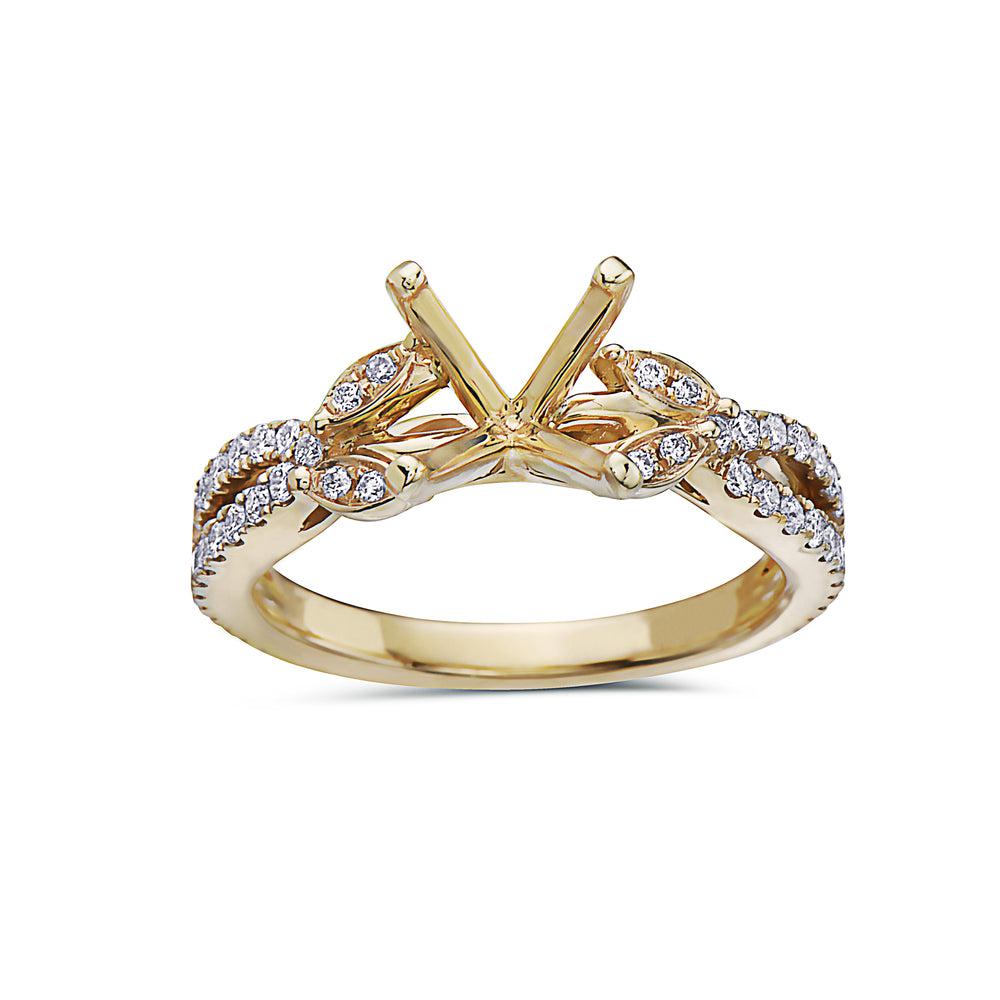 18k Yellow Gold With 0.47 CT Semi Mount Engagement Ring