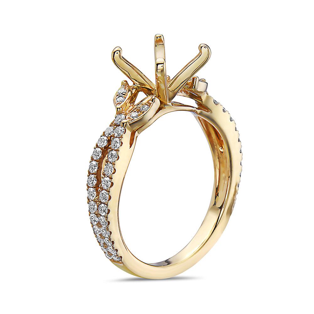 18k Yellow Gold With 0.47 CT Semi Mount Engagement Ring