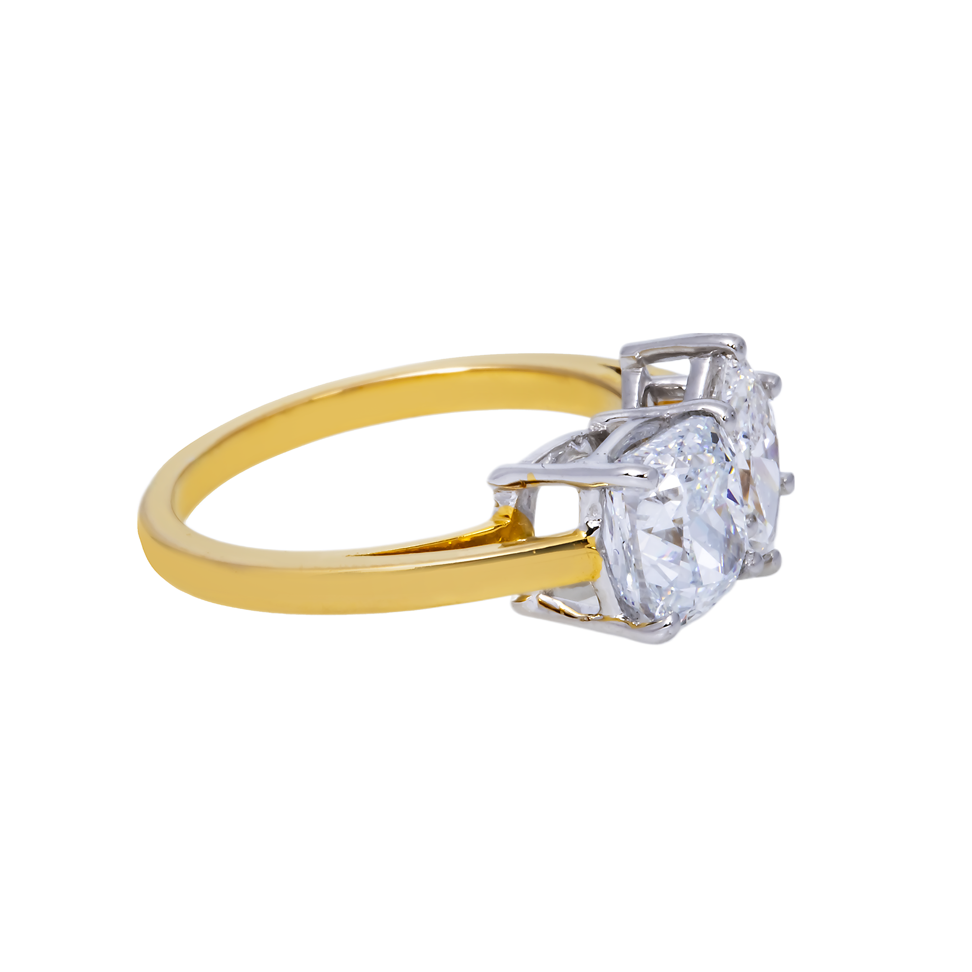 14K GOLD MARQUISE AND CUSHION CUT LAB DIAMOND ENGAGEMENT RING 2.64 CTW