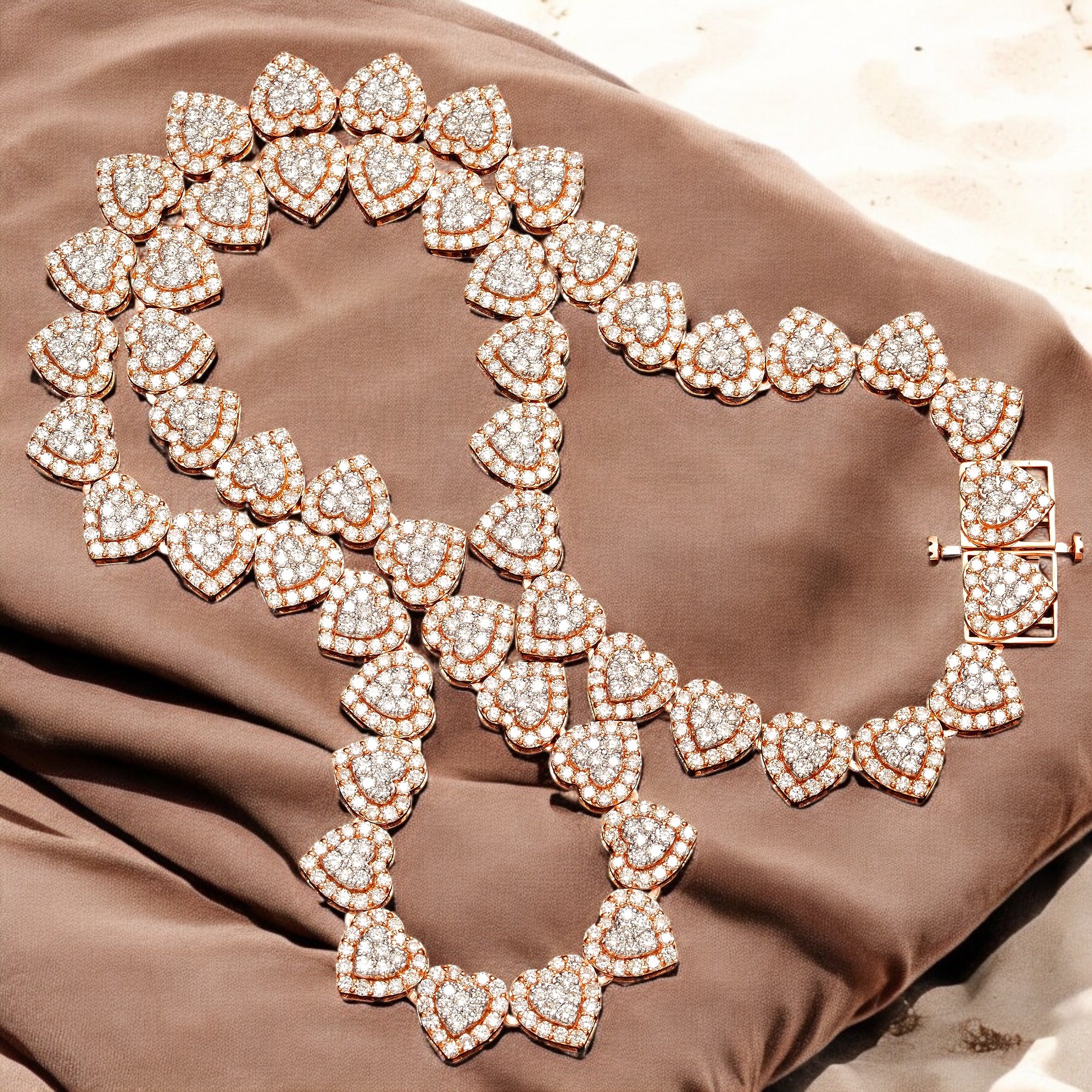 14K GOLD DIAMOND HEART NECKLACE 18.20CT