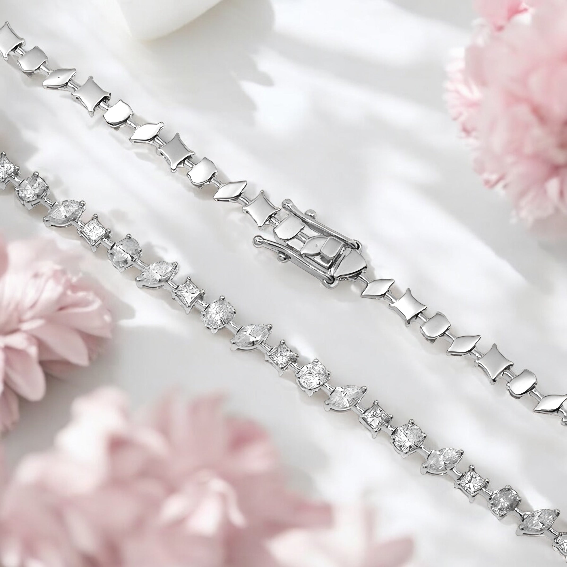 14K GOLD MULTI-SHAPE DIAMOND NECKLACE 4.39 CT