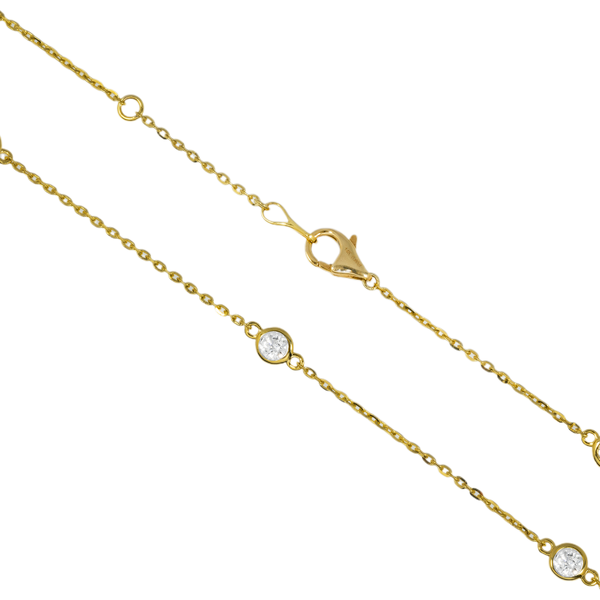 14K GOLD BEZEL SET DIAMOND BY THE YARD NECKLACE 1.00 CTW