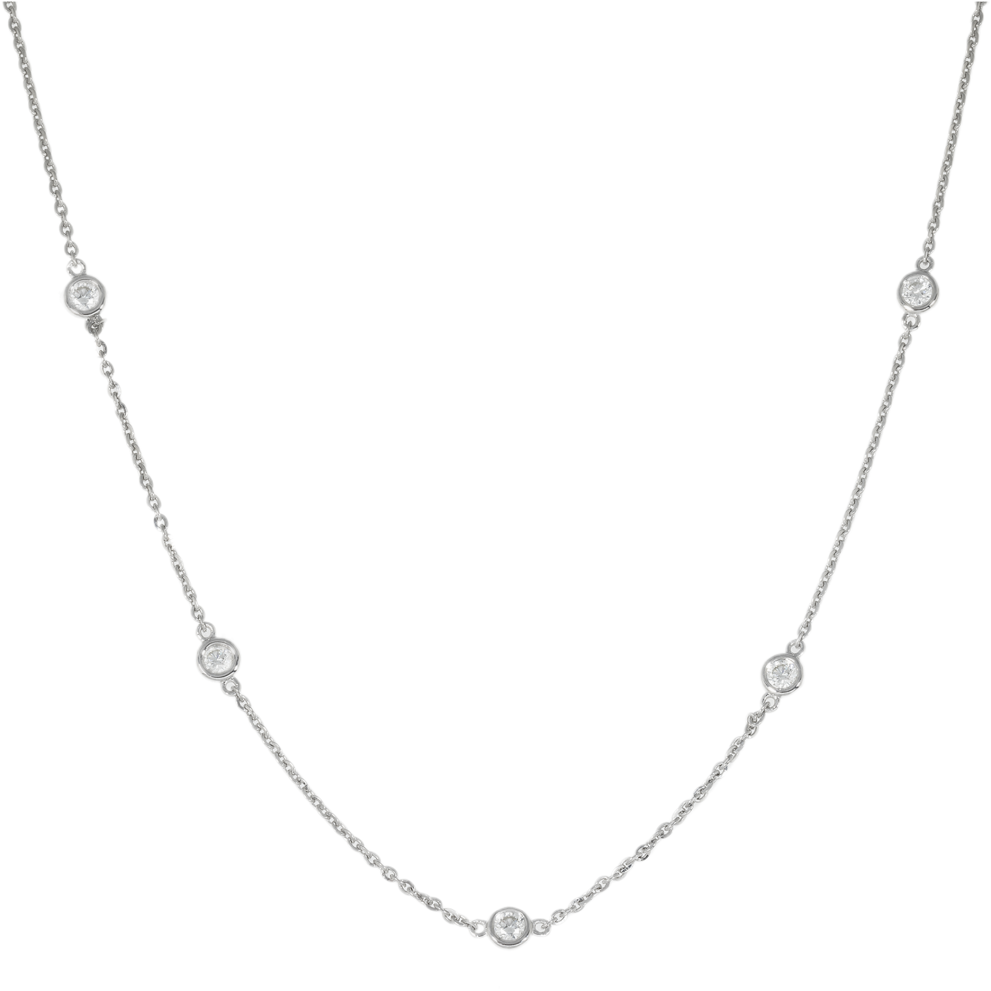 14K GOLD BEZEL SET DIAMOND BY THE YARD NECKLACE 1.00 CTW