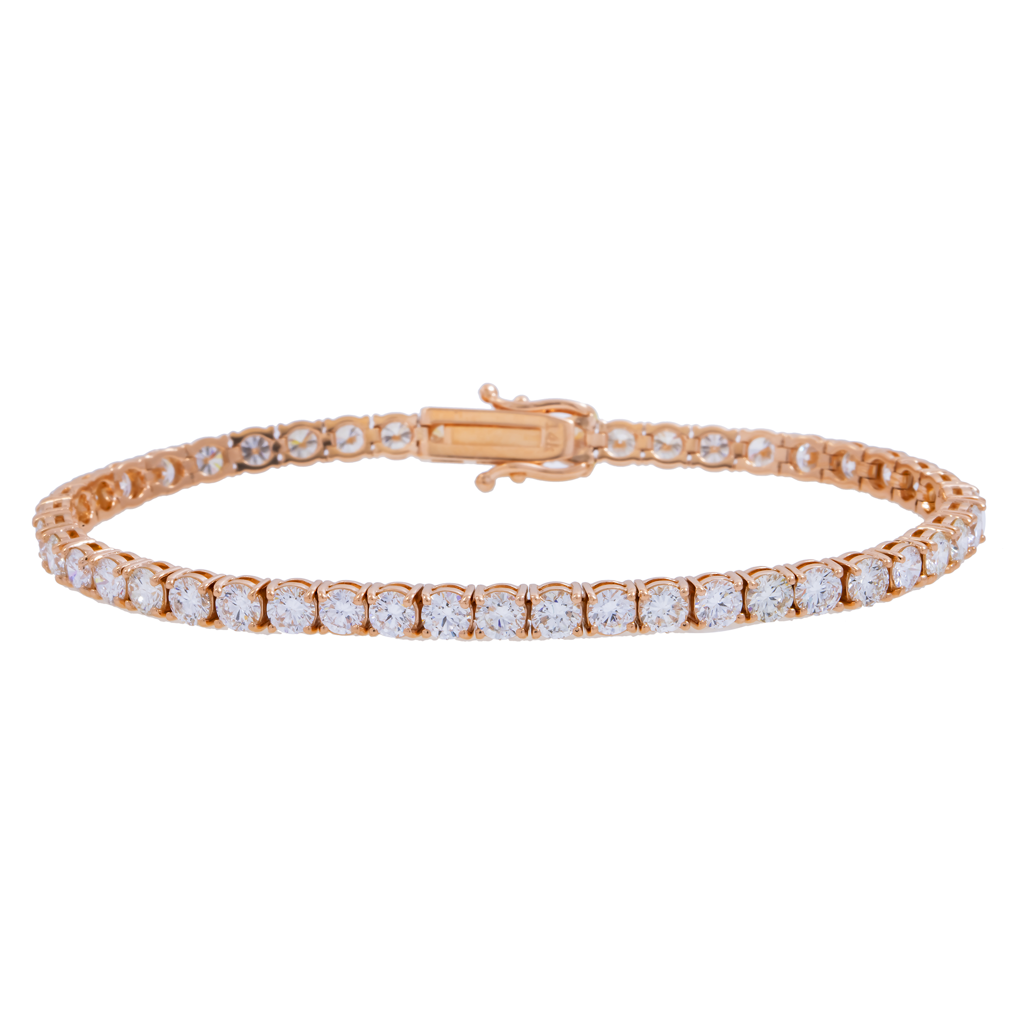 14K GOLD LAB DIAMOND TENNIS BRACELET 10.52 CT