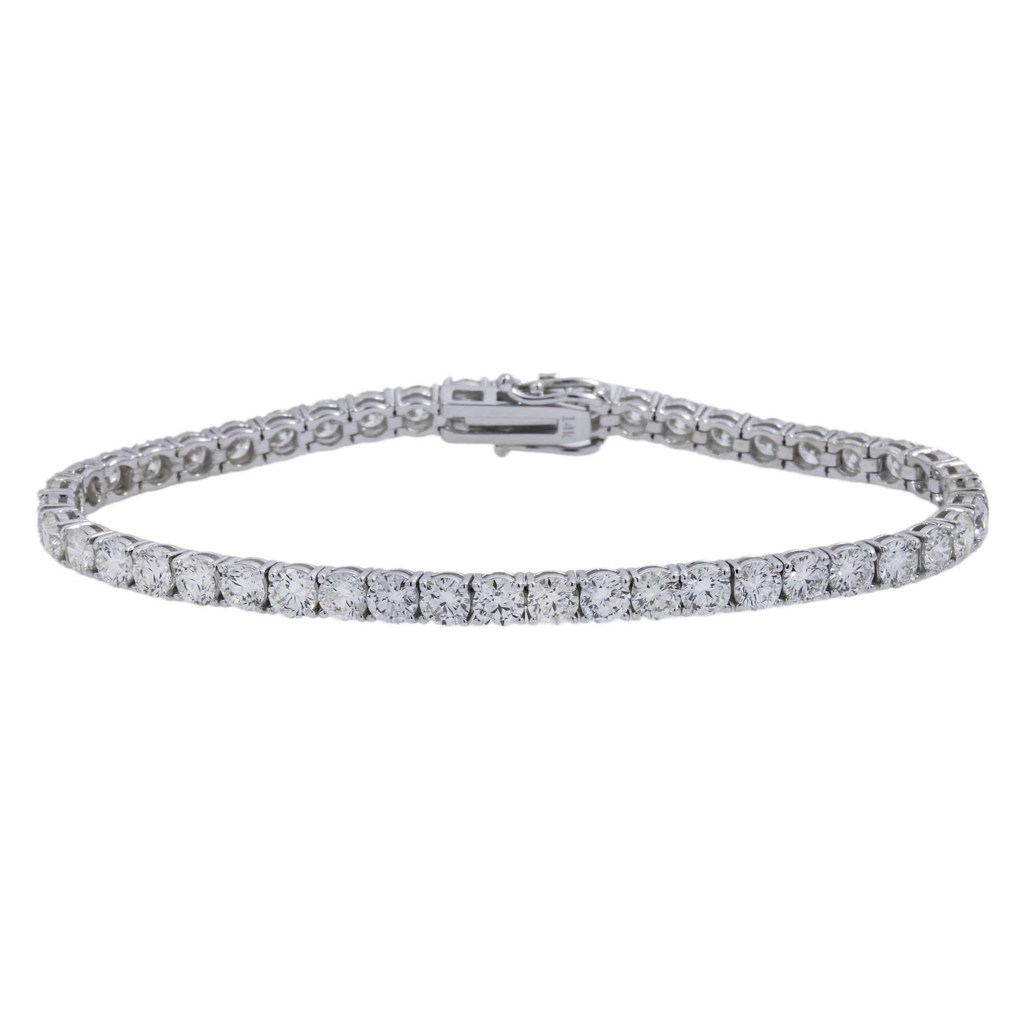 14K GOLD LAB DIAMOND TENNIS BRACELET 12.41 CT
