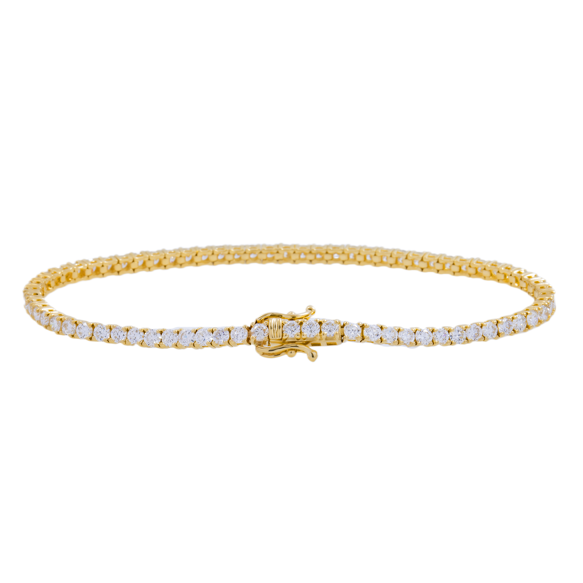 14K GOLD LAB DIAMOND TENNIS BRACELET 4.57 CT