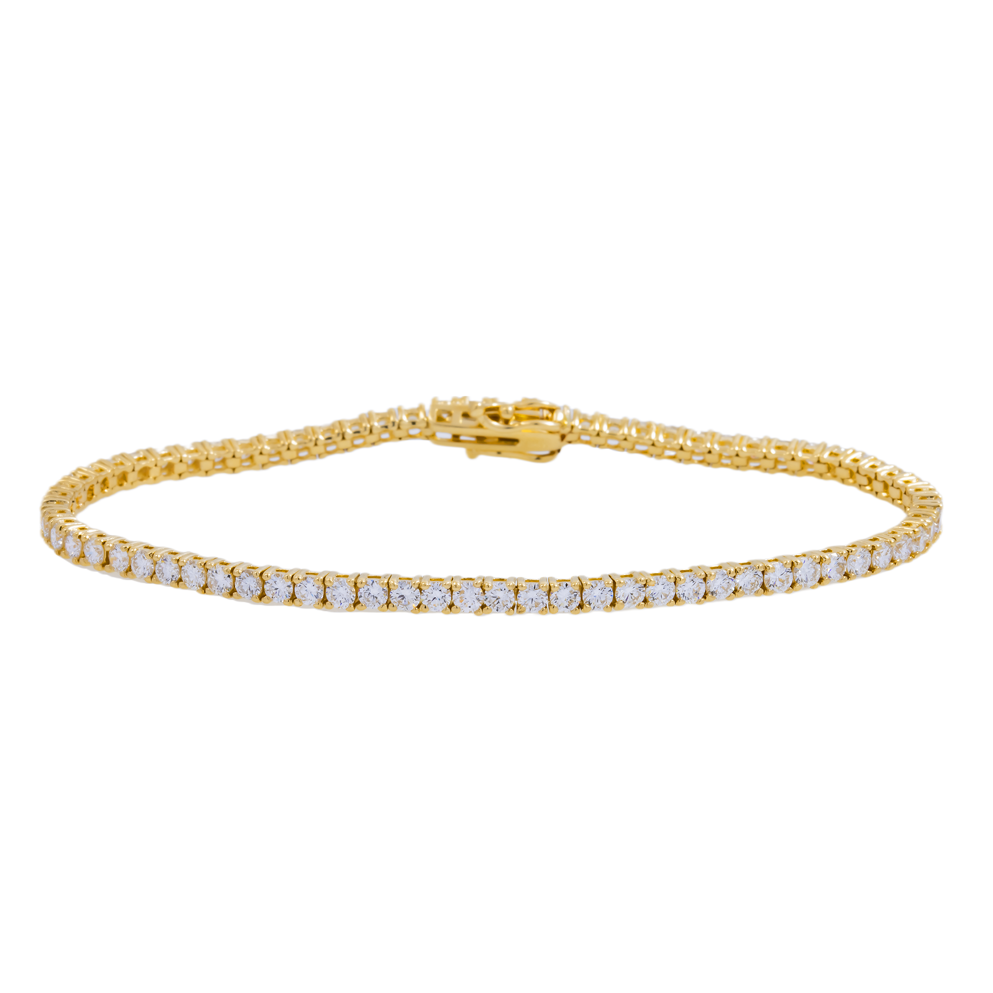 14K GOLD LAB DIAMOND TENNIS BRACELET 4.57 CT