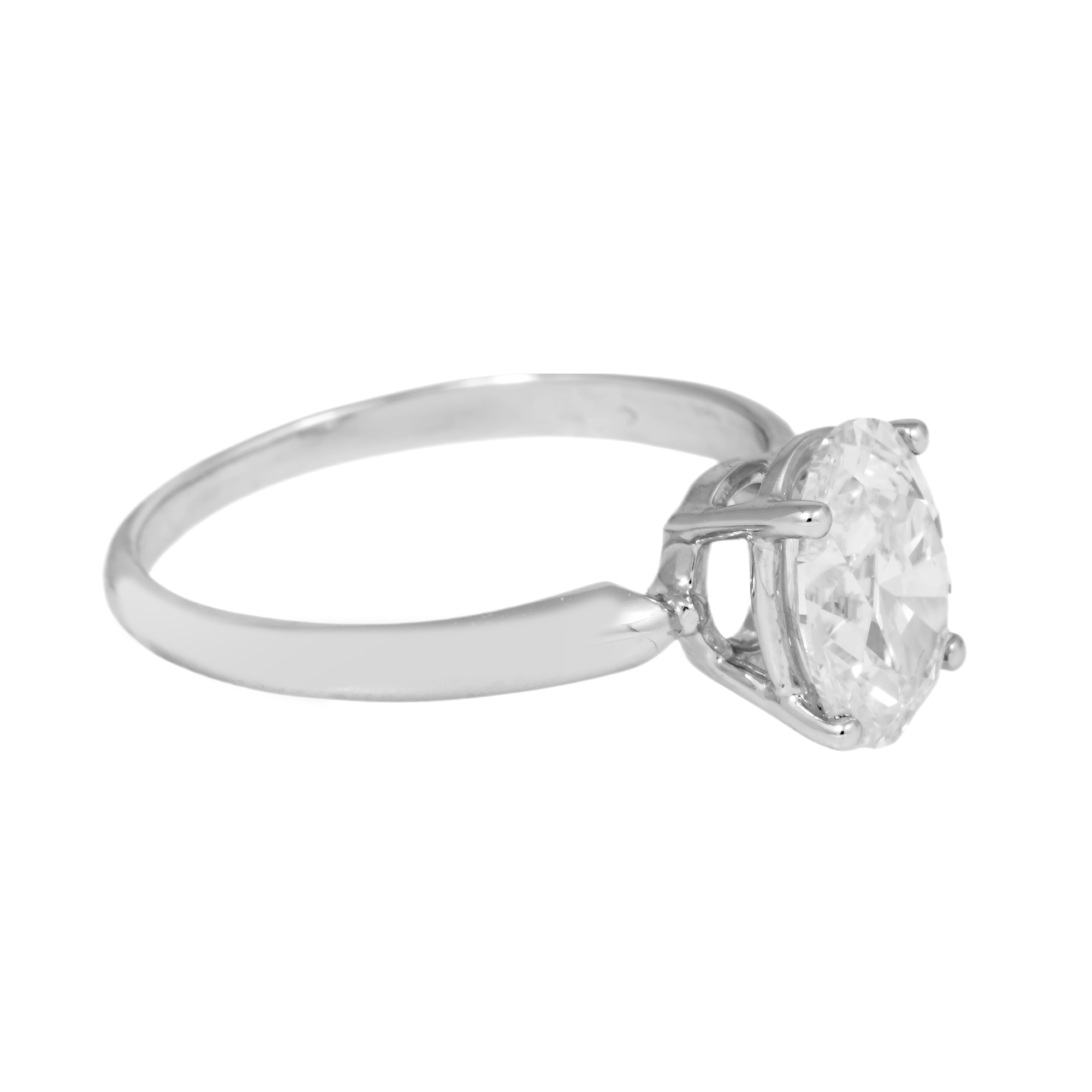 14K GOLD SOLITAIRE OVAL DIAMOND ENGAGEMENT RING 2.01 CT