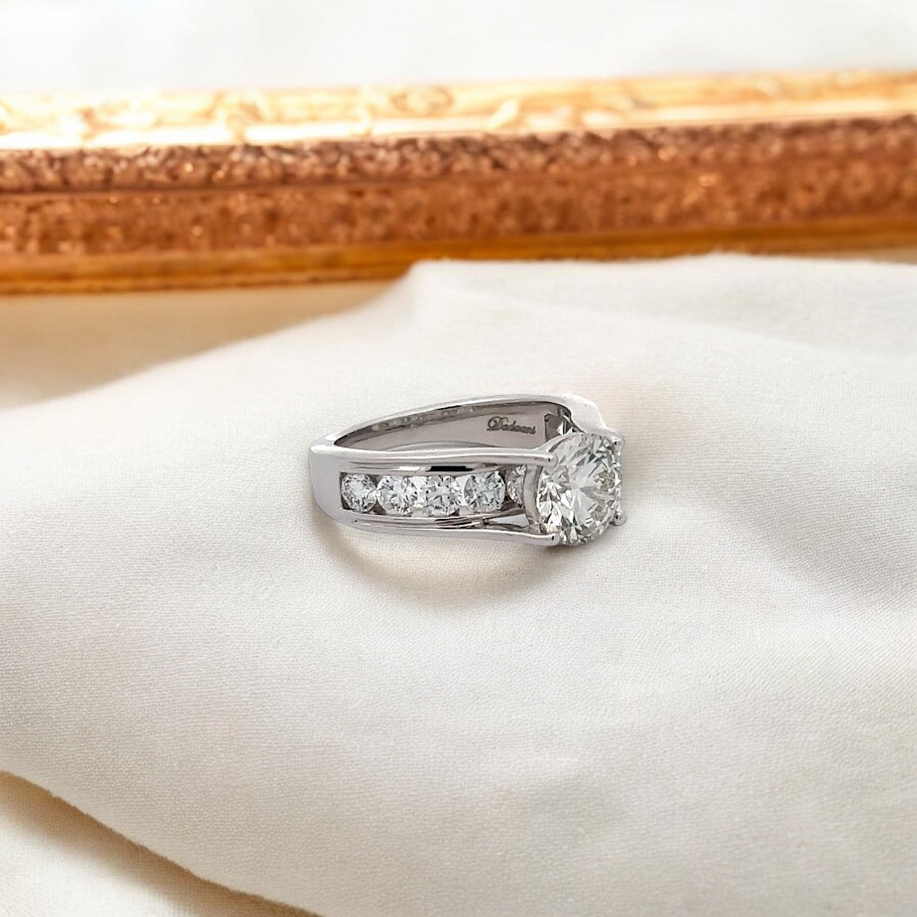 14K GOLD ROUND CUT LAB DIAMOND ENGAGEMENT RING 2.04 CTW