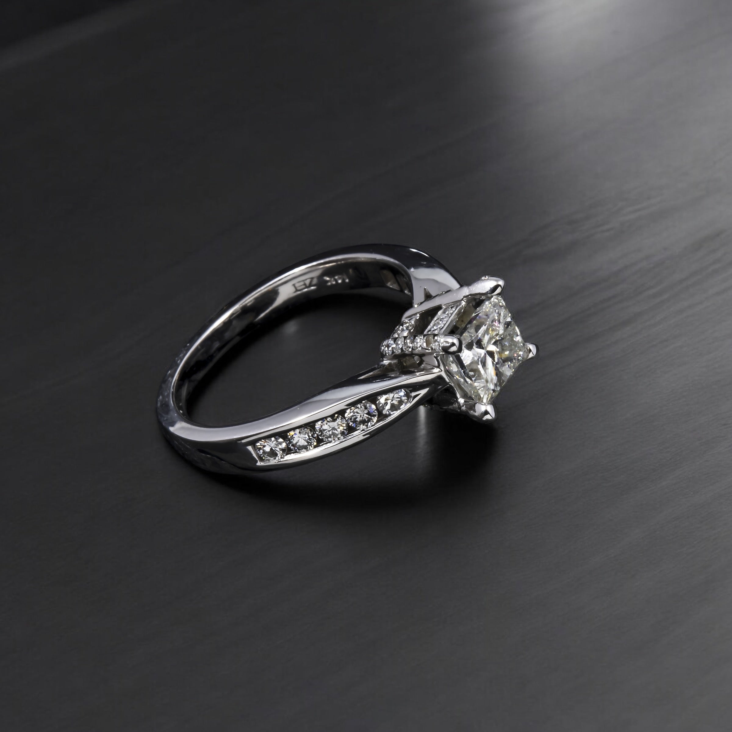 14K GOLD PRINCESS LAB DIAMOND ENGAGEMENT RING 1.60 CTW