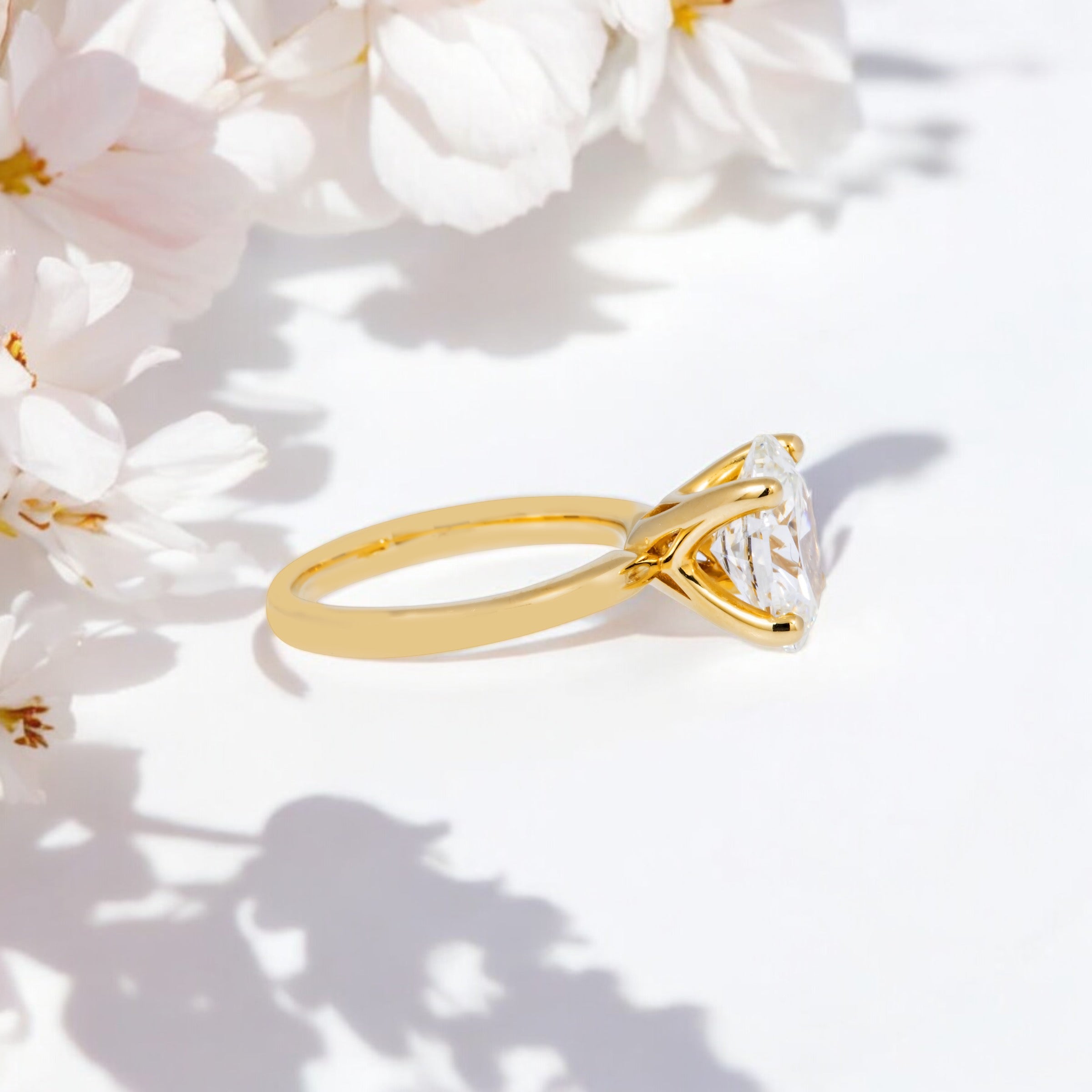 14K GOLD SOLITAIRE OVAL LAB DIAMOND ENGAGEMENT RING 2.63 CTW