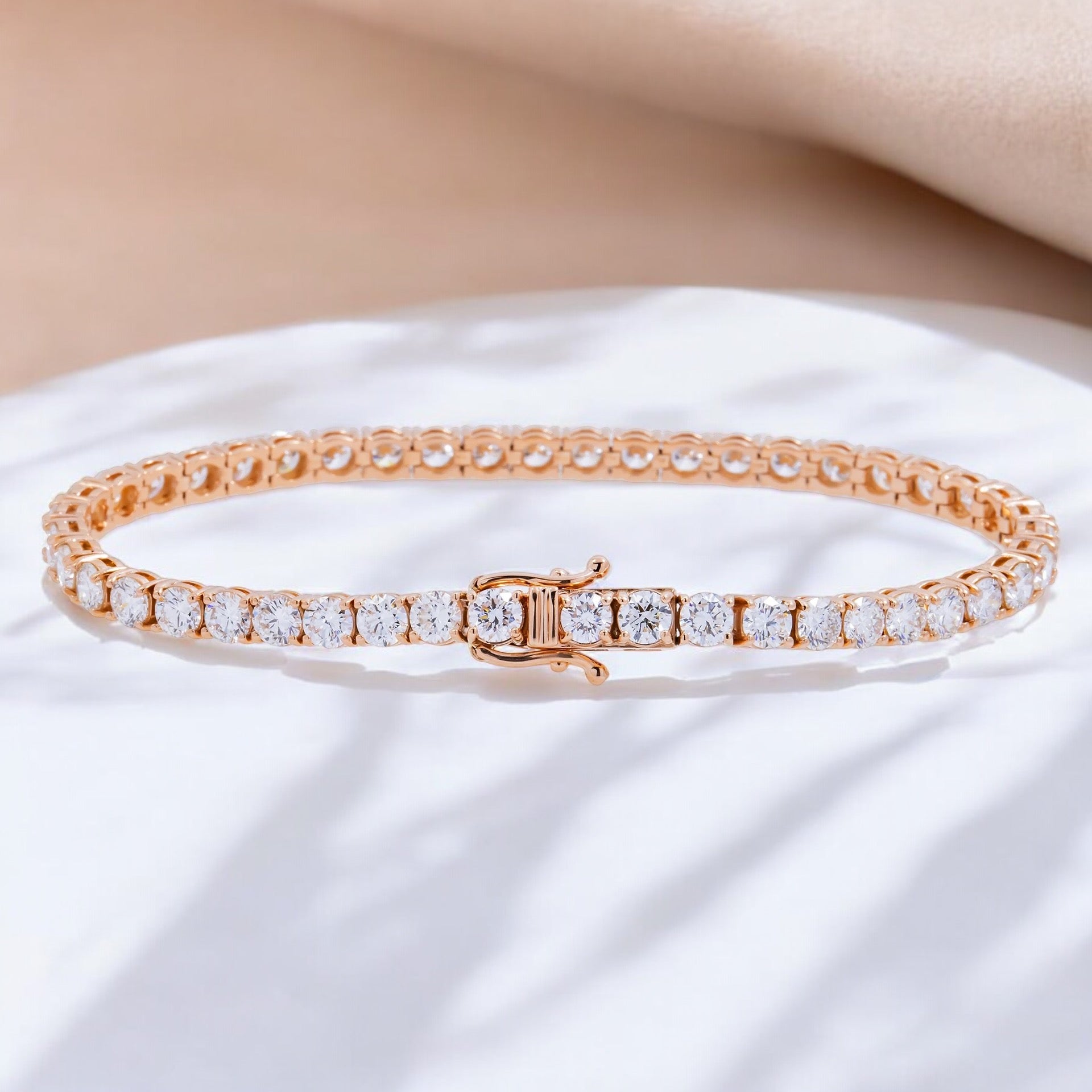 14K GOLD LAB DIAMOND TENNIS BRACELET 10.52 CT