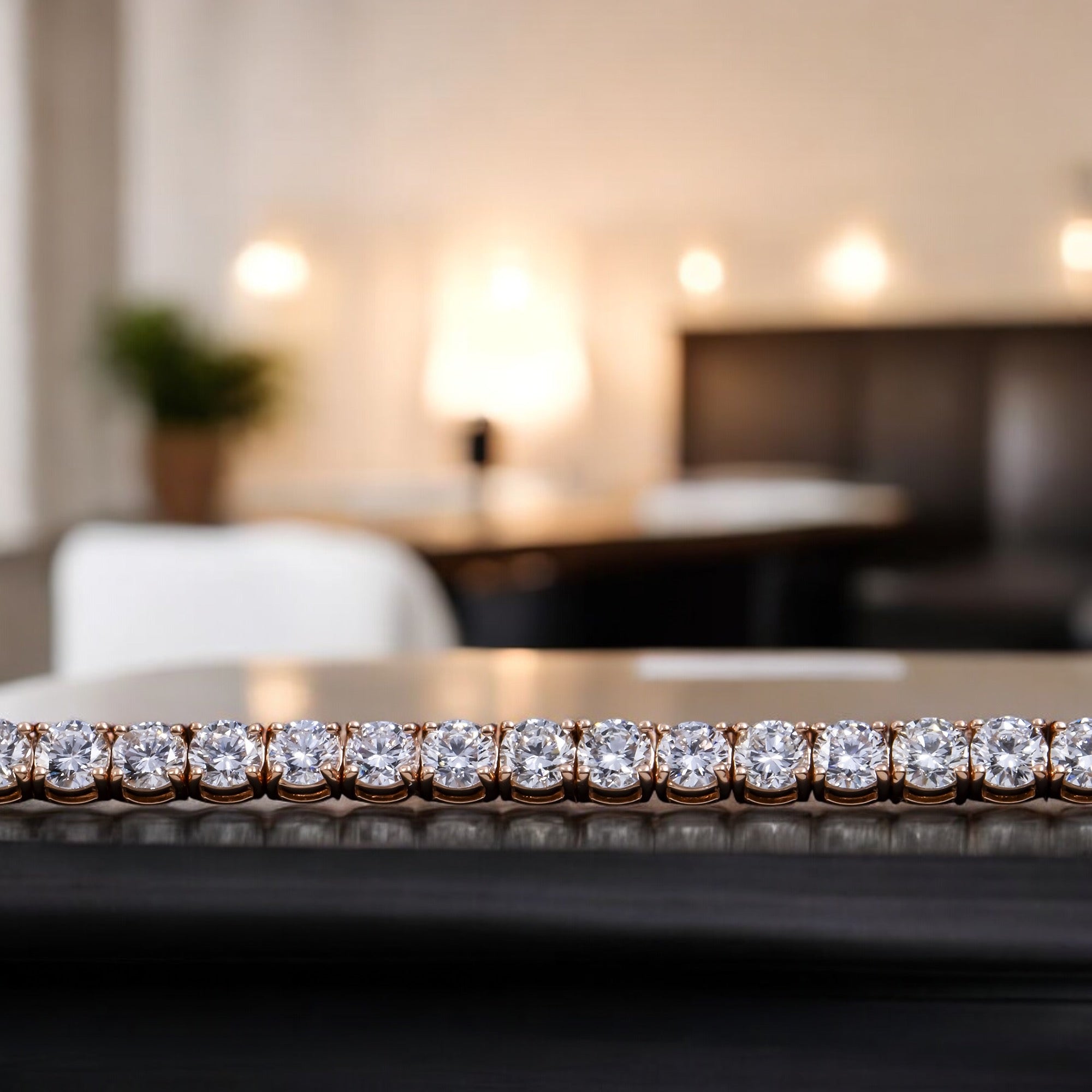 14K GOLD LAB DIAMOND TENNIS BRACELET 10.52 CT