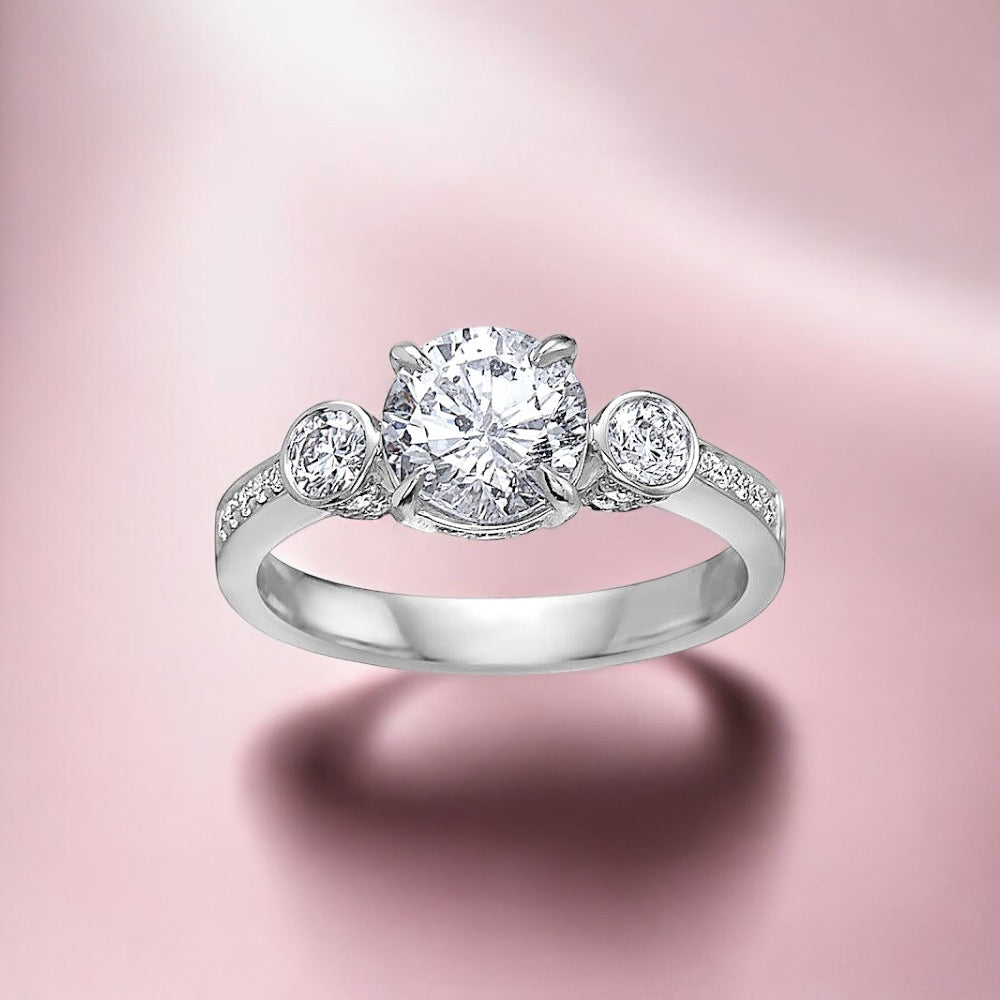 18k White Gold With 2.23 CT Engagement Ring