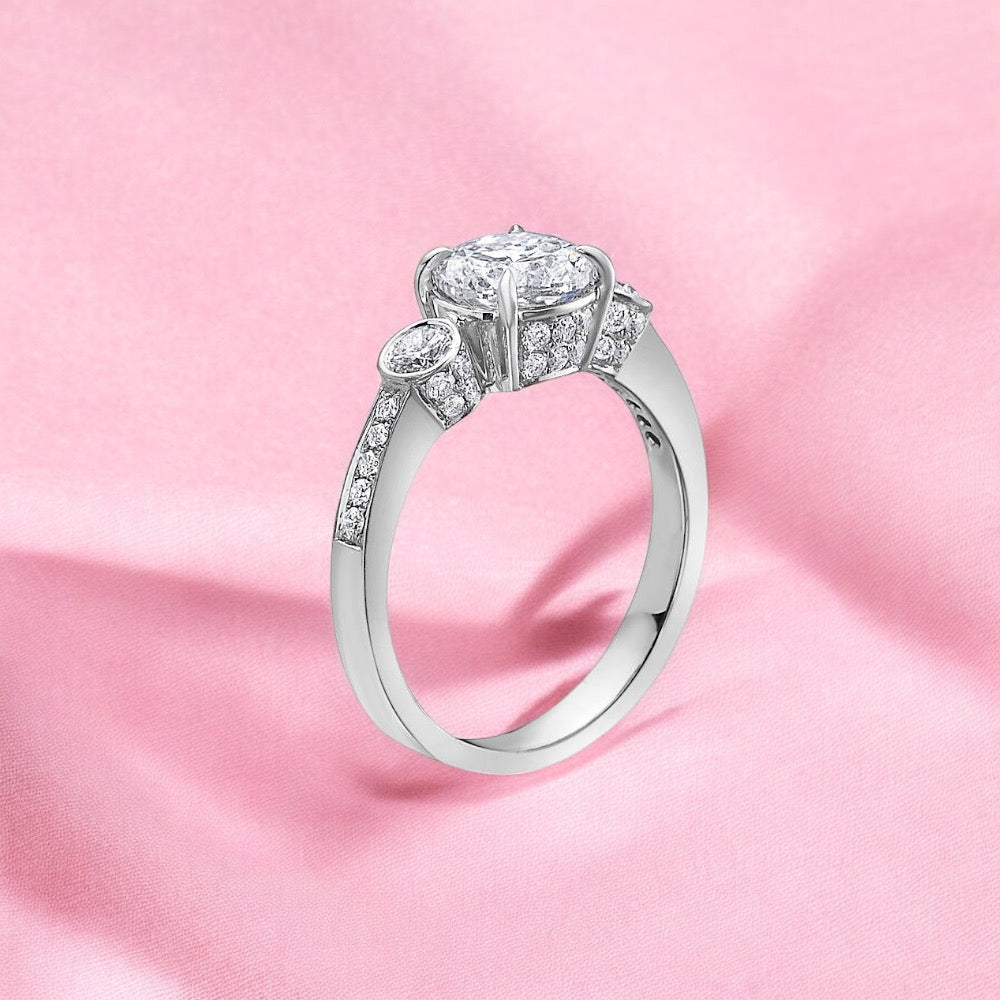 18k White Gold With 2.23 CT Engagement Ring