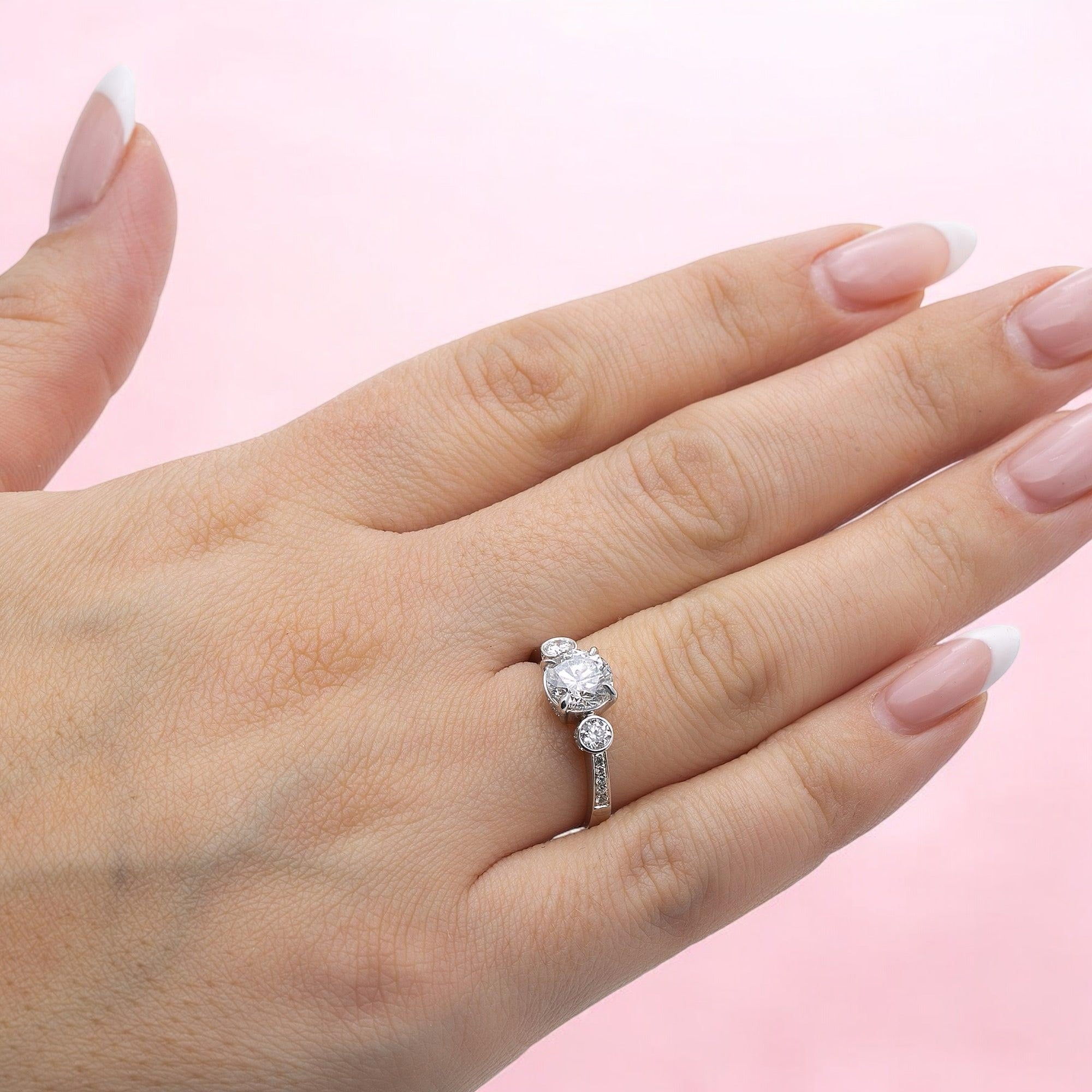 18k White Gold With 2.23 CT Engagement Ring