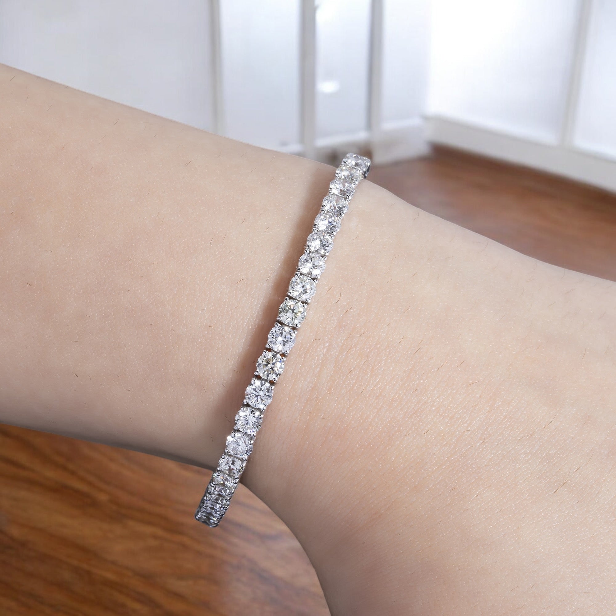 14K GOLD LAB DIAMOND TENNIS BRACELET 12.41 CT