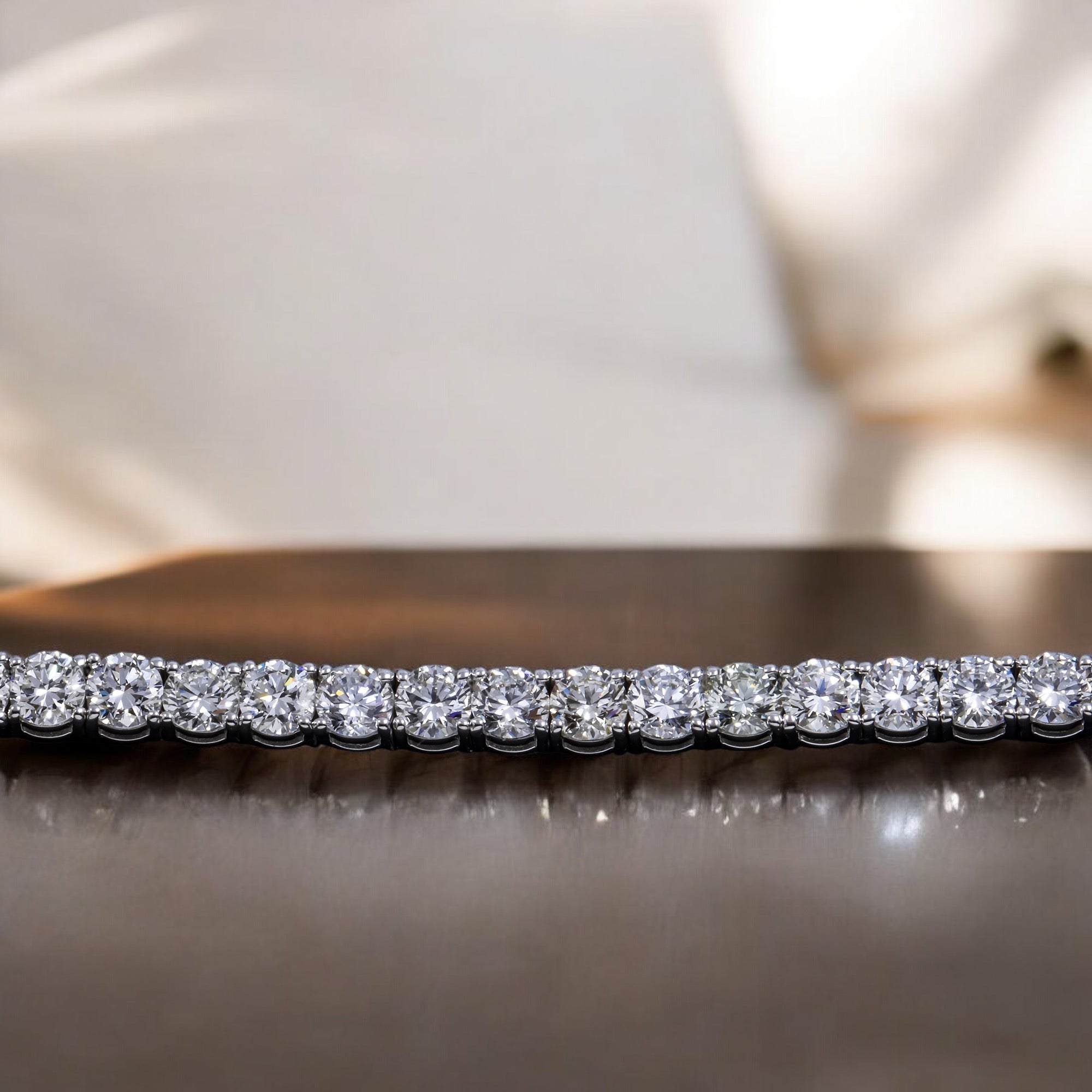 14K GOLD LAB DIAMOND TENNIS BRACELET 12.41 CT