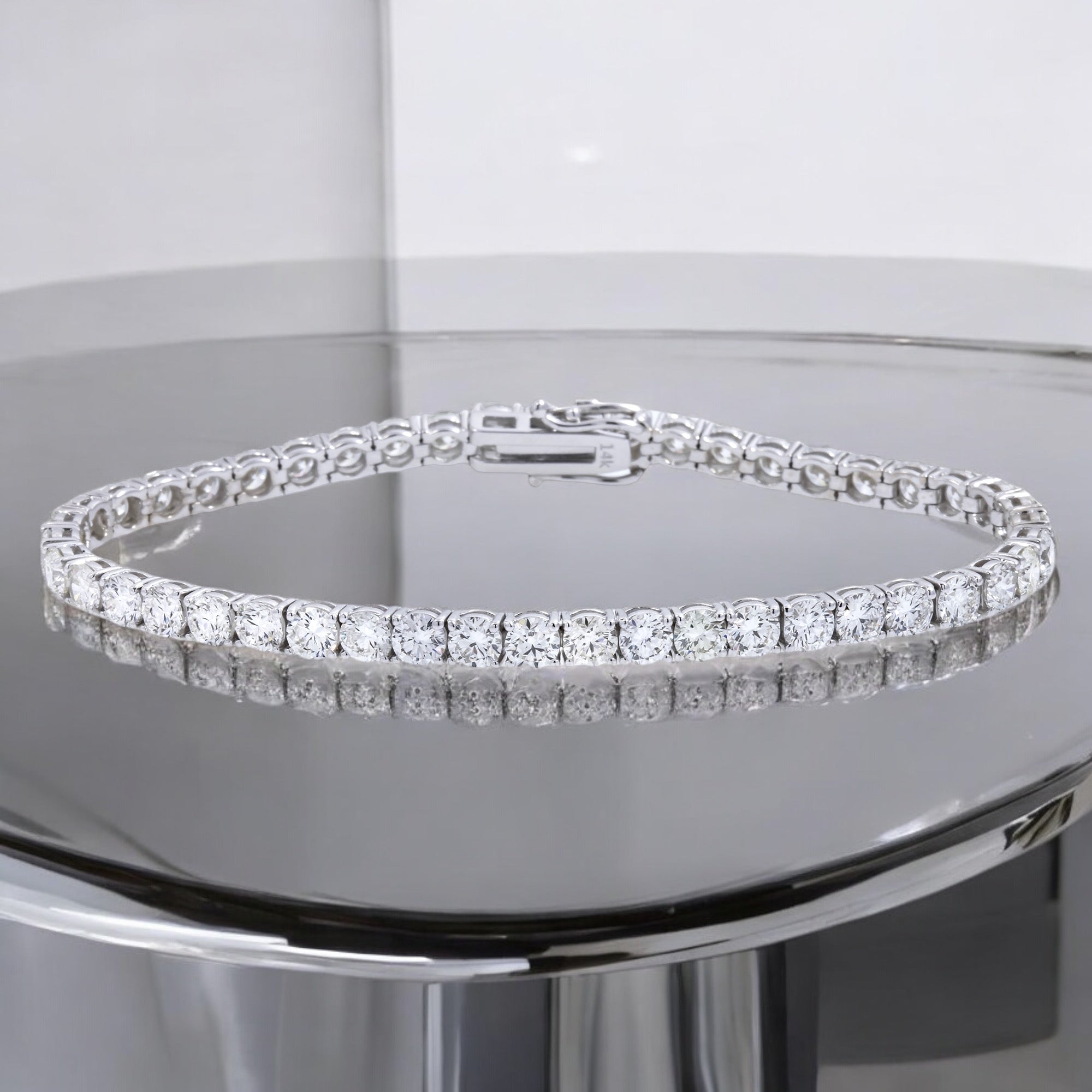 14K GOLD LAB DIAMOND TENNIS BRACELET 12.41 CT