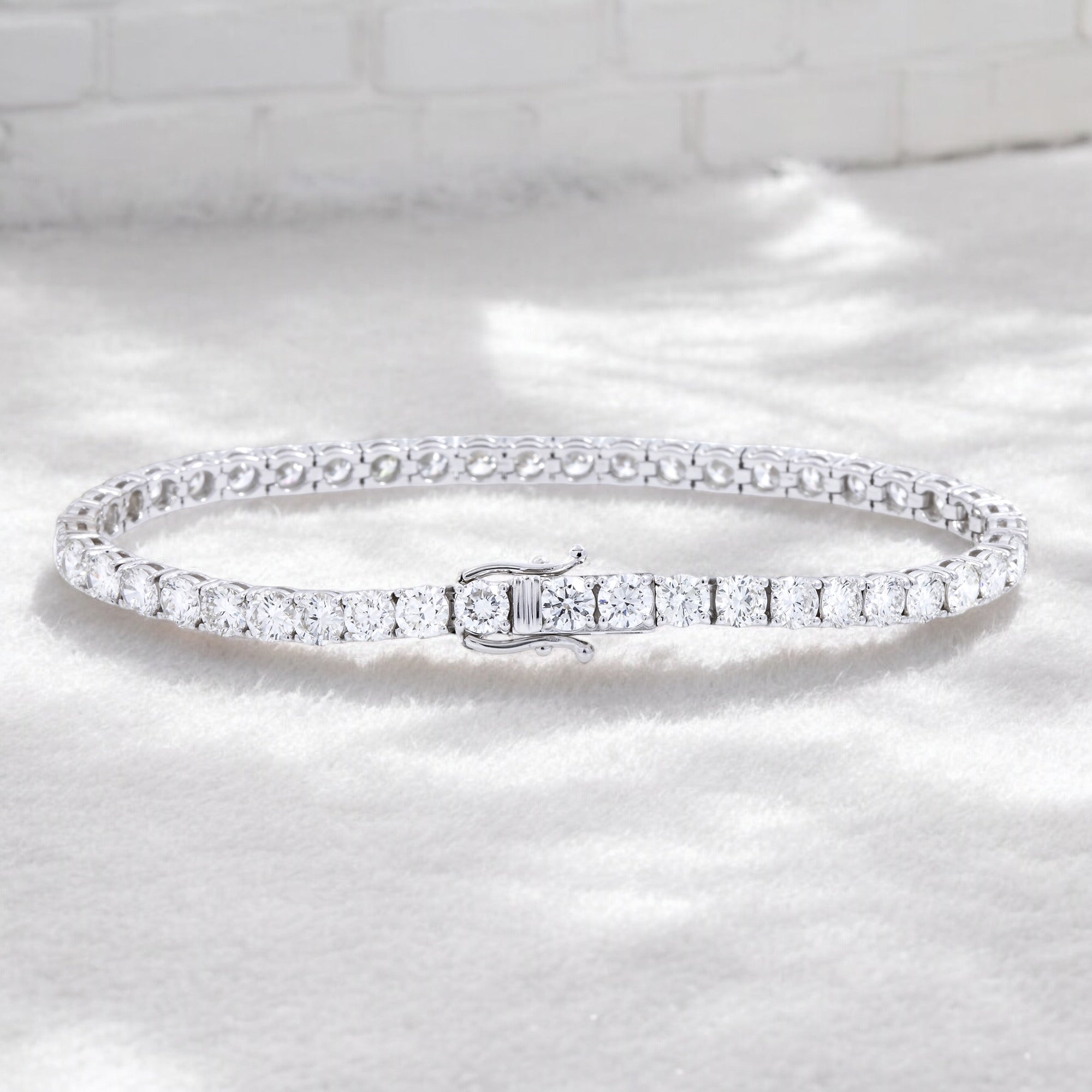 14K GOLD LAB DIAMOND TENNIS BRACELET 12.41 CT