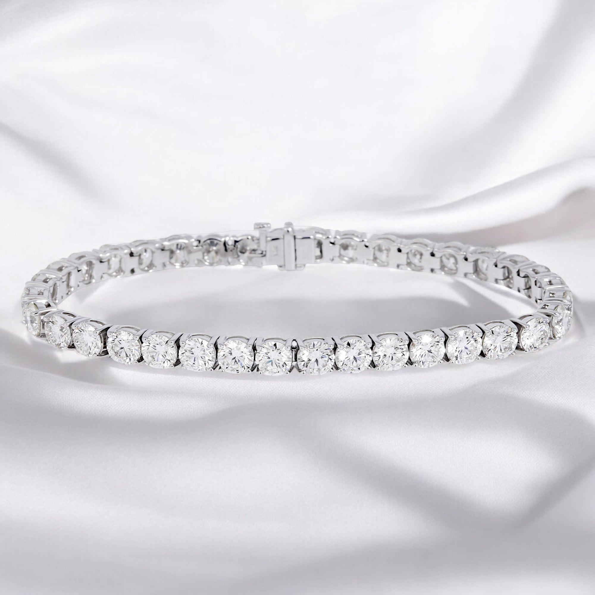 14K GOLD  LAB DIAMOND TENNIS BRACELET 15.00 CT