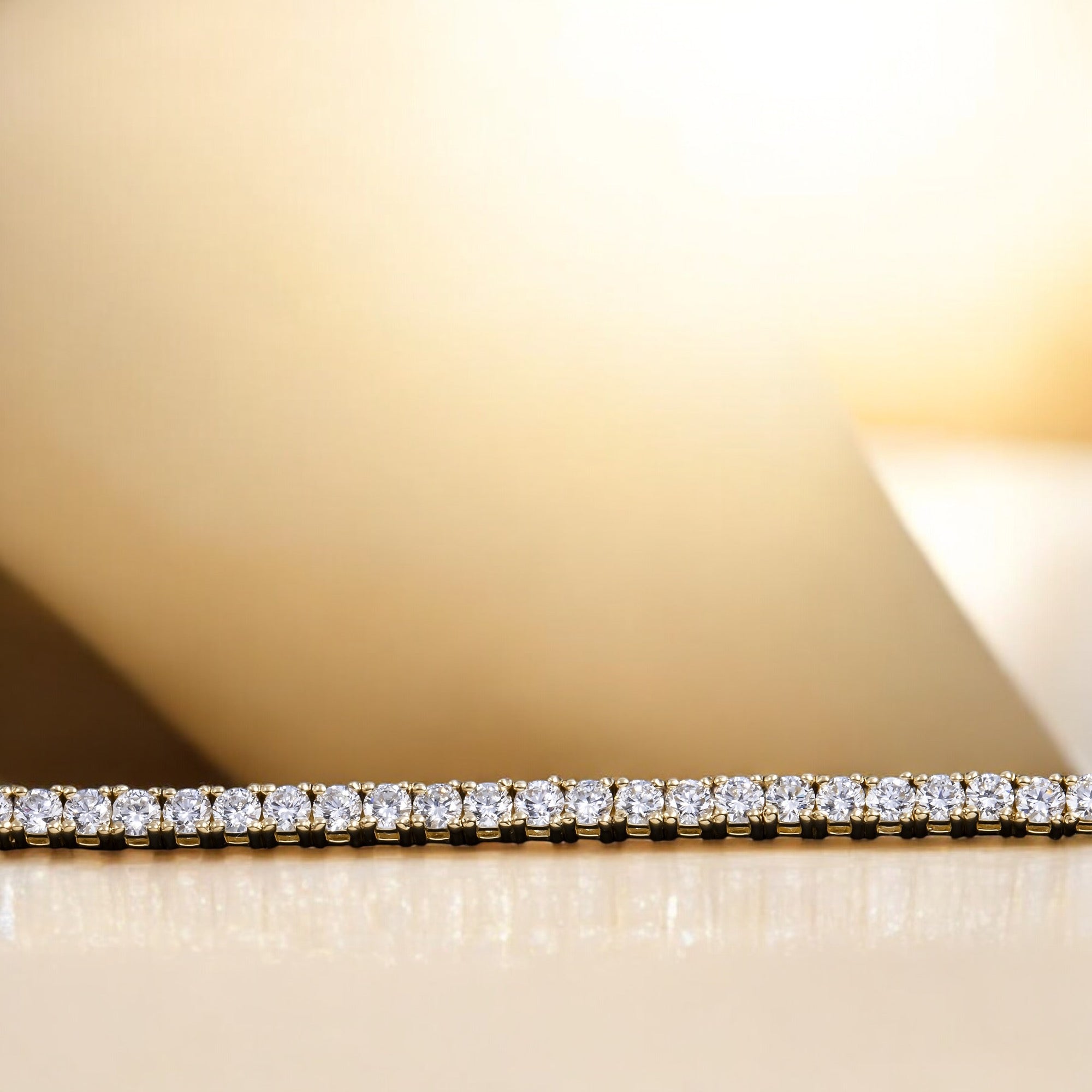 14K GOLD LAB DIAMOND TENNIS BRACELET 4.57 CT