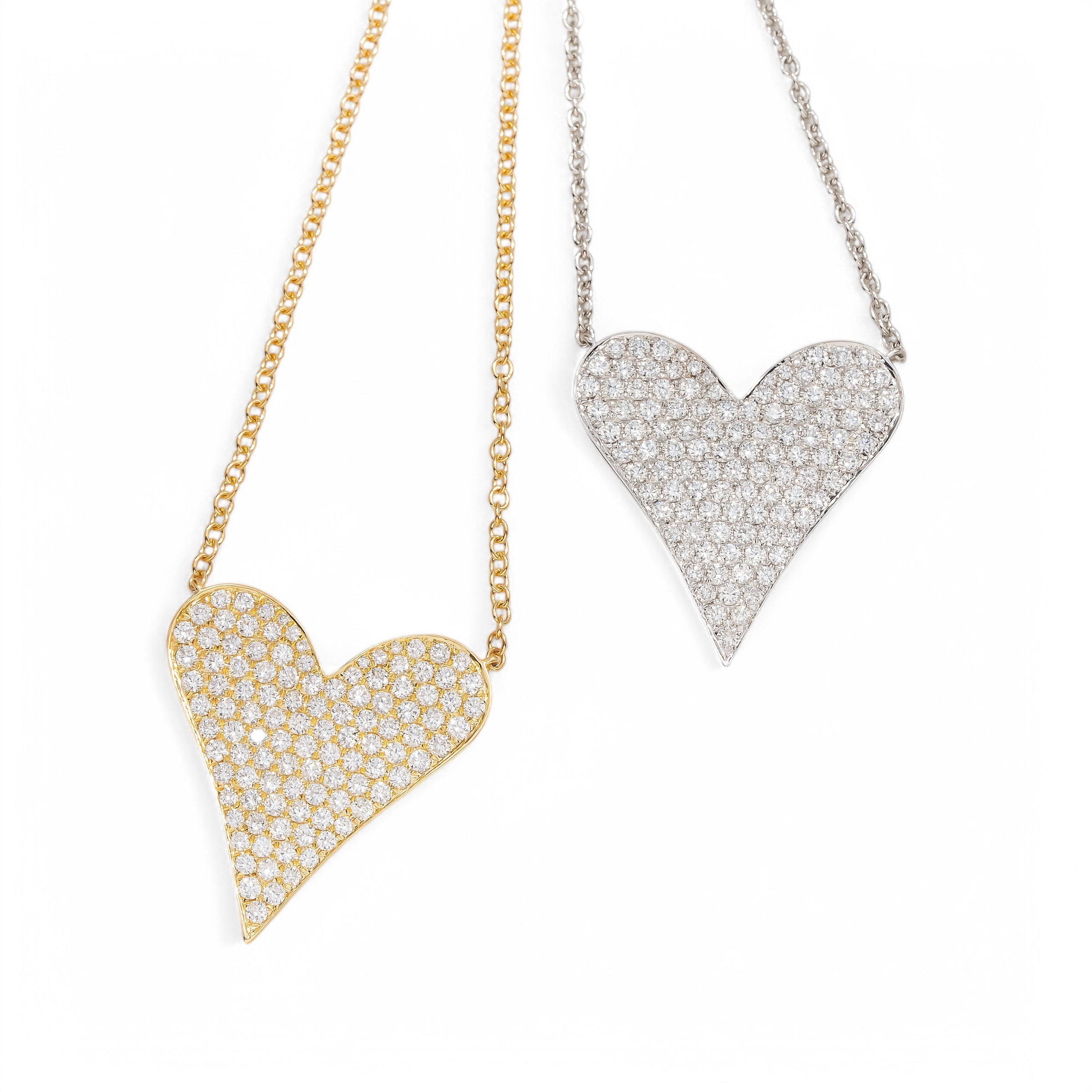 18K GOLD DIAMOND HEART NECKLACE 1.54 CT