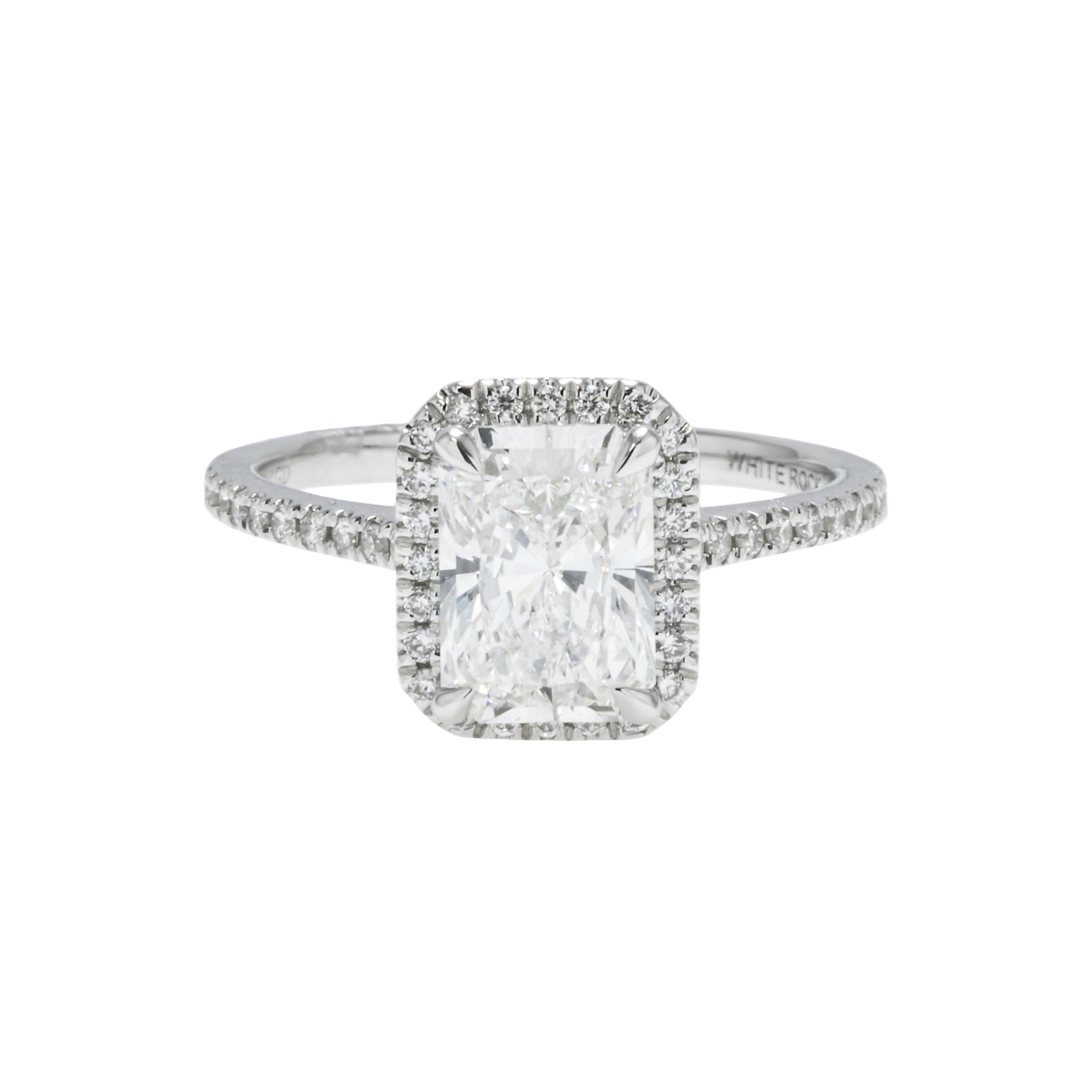 14K GOLD RADIANT CUT HALO LAB DIAMOND ENGAGEMENT RING 4.29 CTW