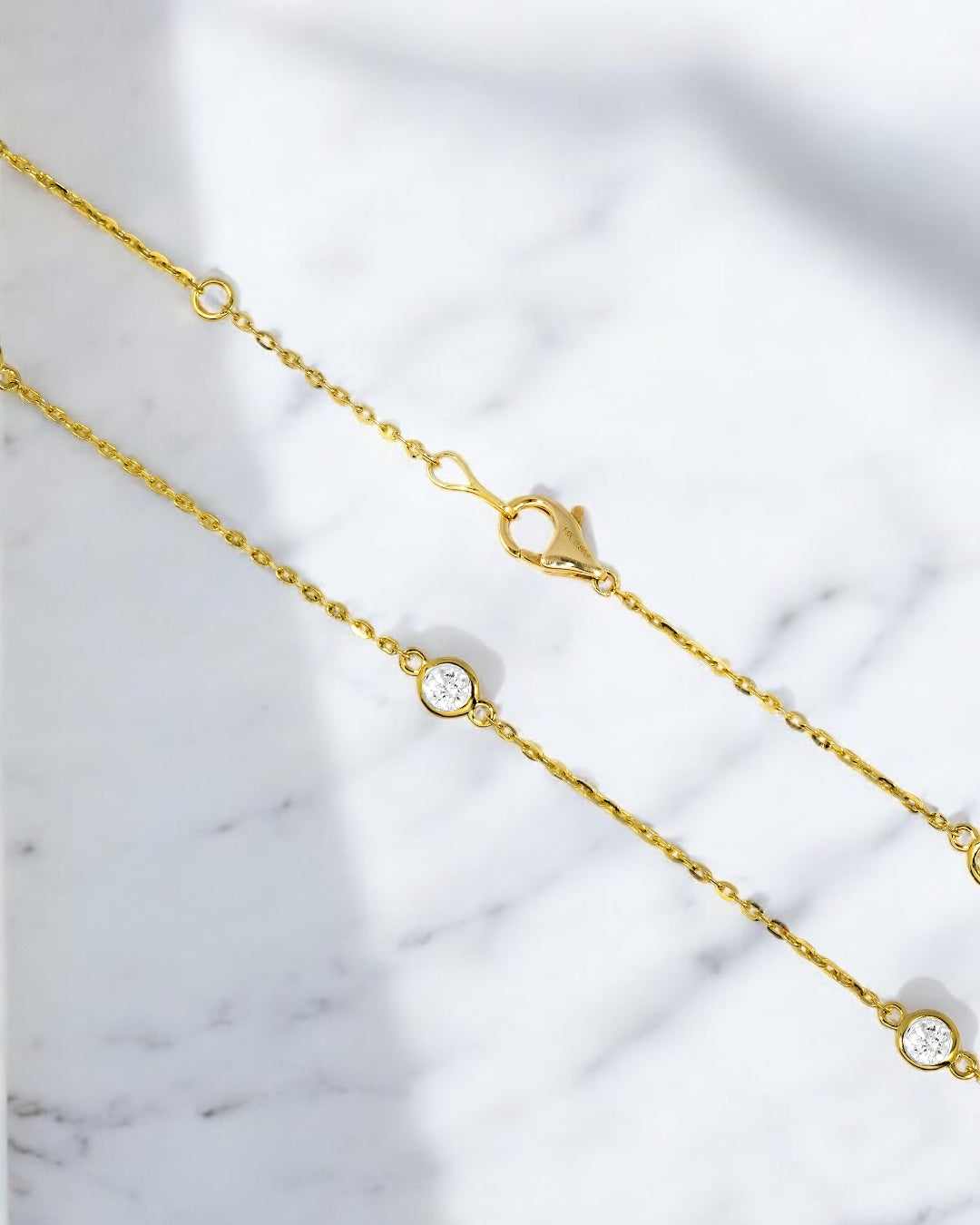 14K GOLD BEZEL SET DIAMOND BY THE YARD NECKLACE 1.00 CTW