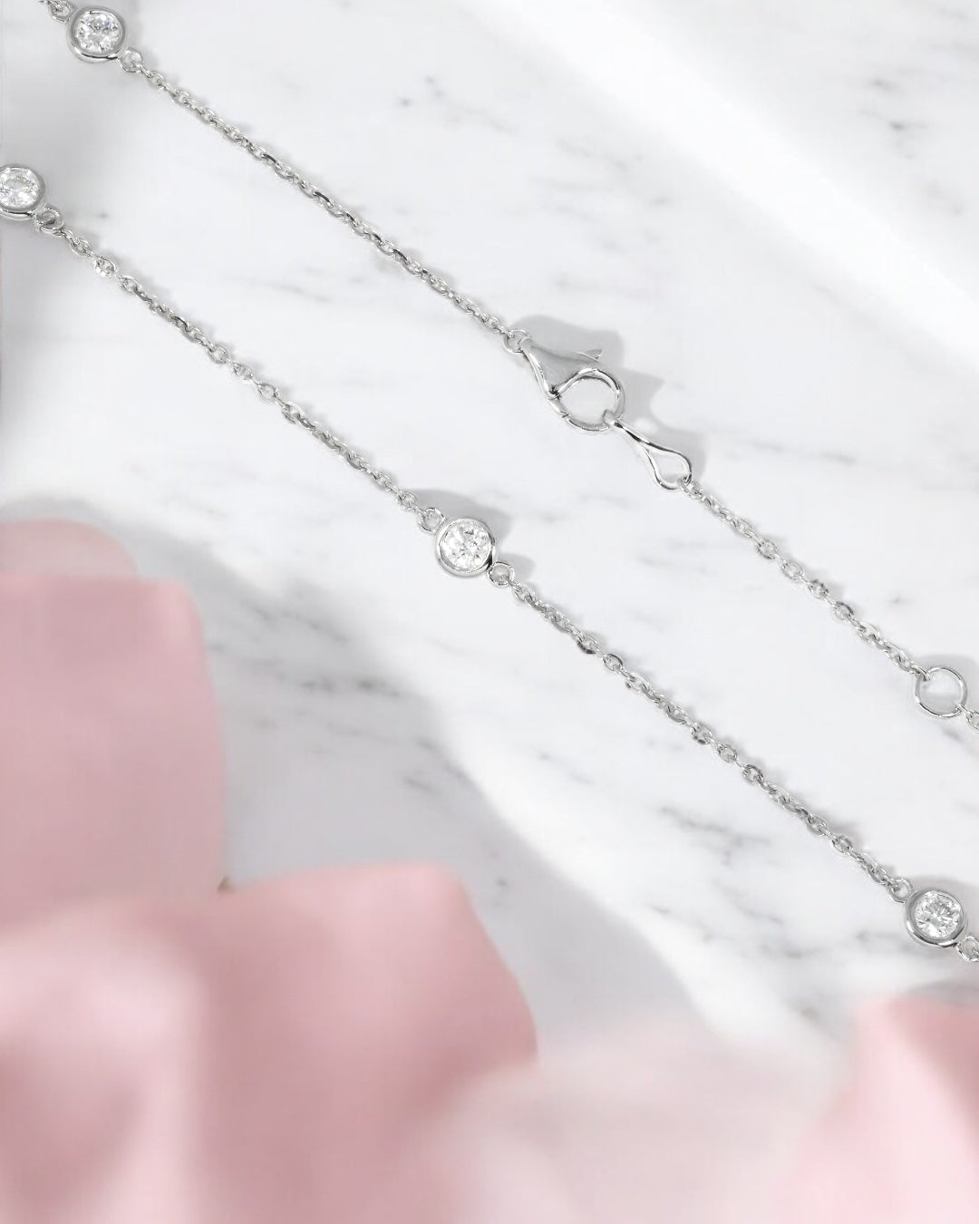 14K GOLD BEZEL SET DIAMOND BY THE YARD NECKLACE 1.00 CTW