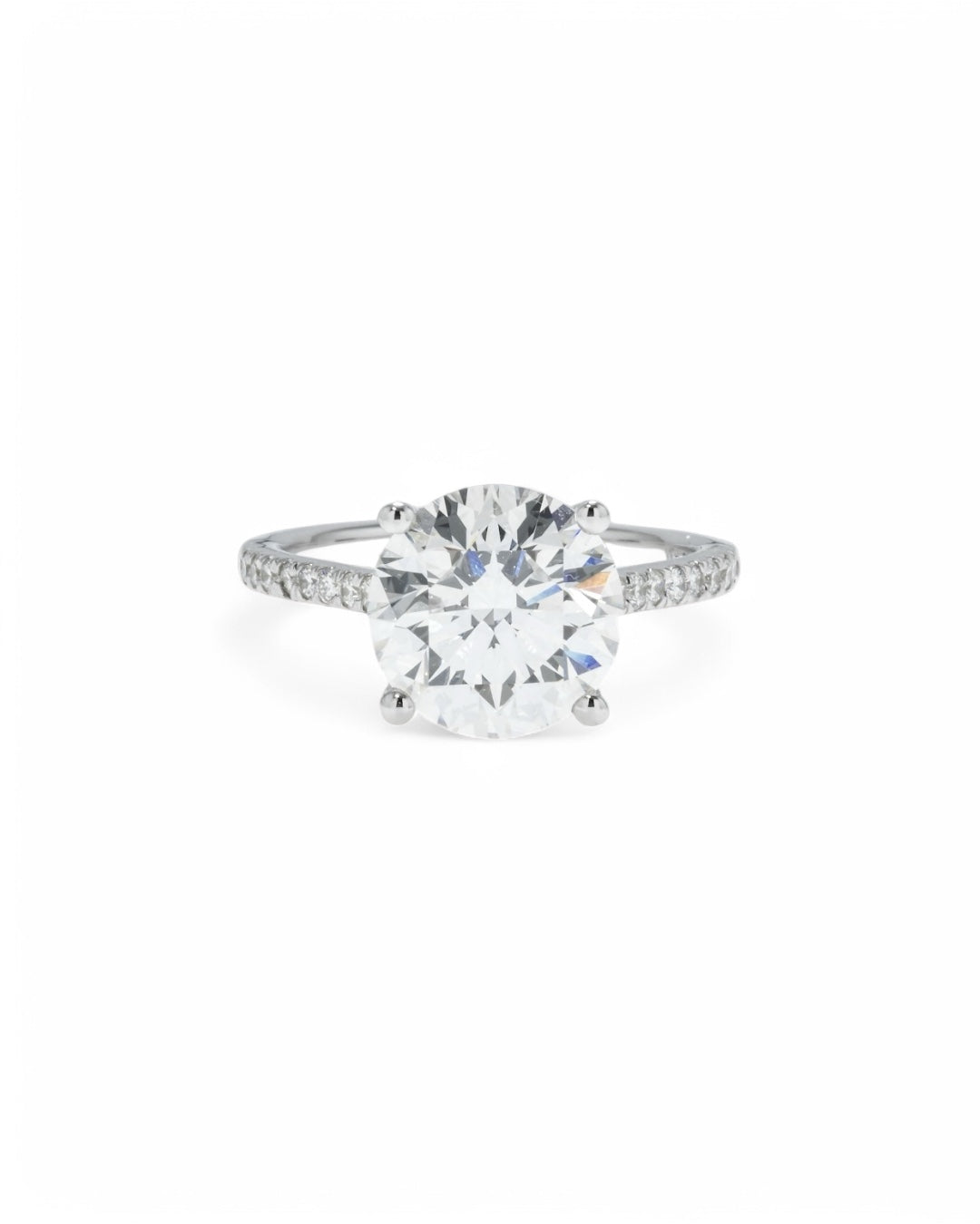 14K GOLD ROUND CUT LAB DIAMOND ENGAGEMENT RING 4.33 CTW