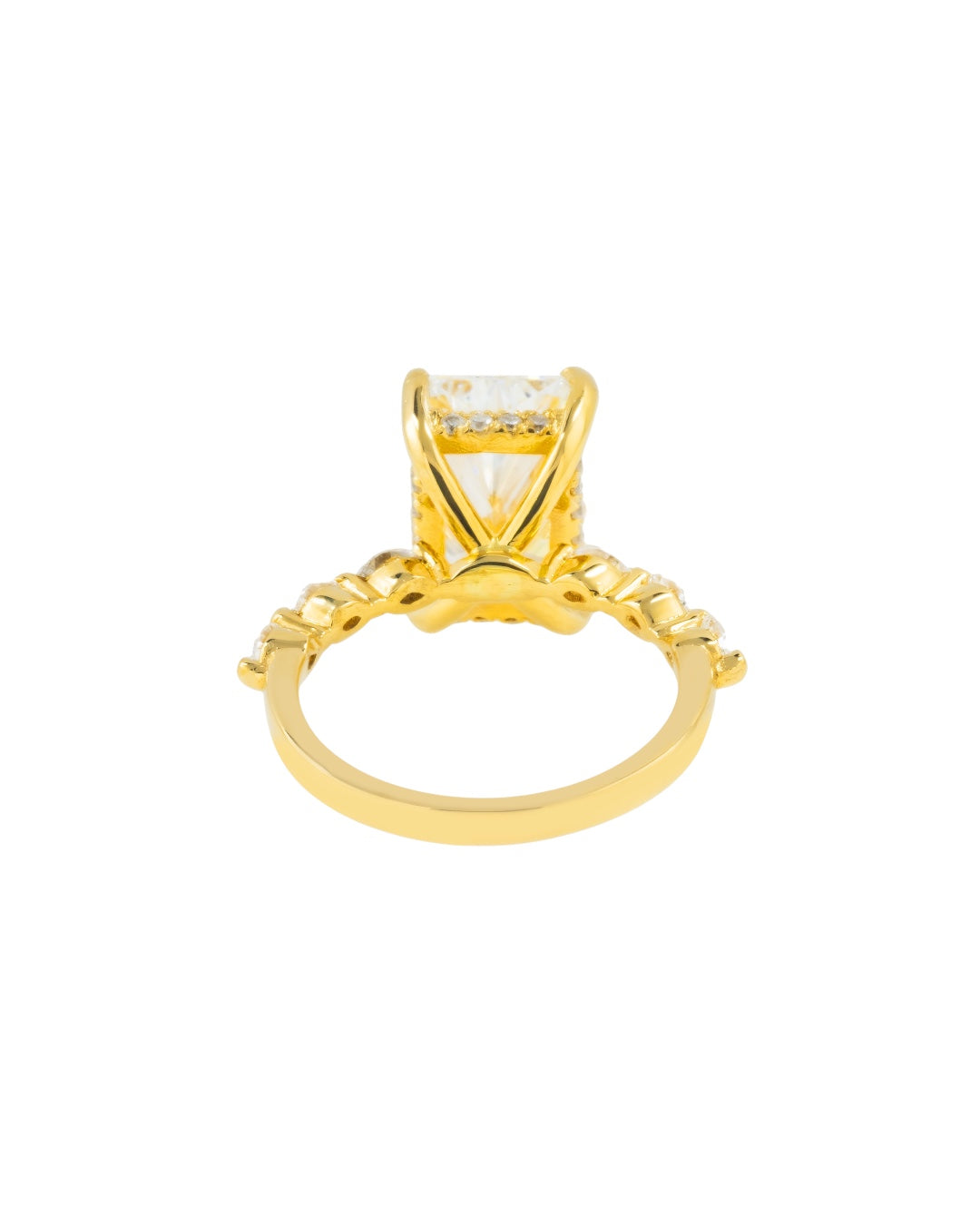 14K GOLD DAINTY RADIANT CUT LAB DIAMOND ENGAGEMENT RING 3.20 CTW