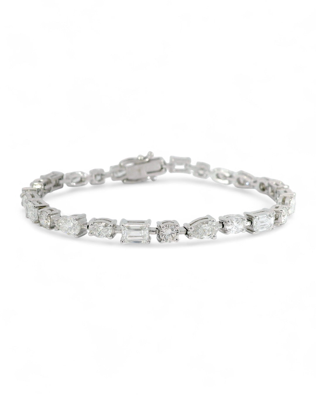 14K GOLD LAB DIAMOND MULTI CUT TENNIS BRACELET 6.90 CT