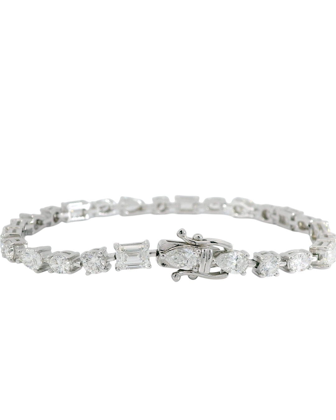 14K GOLD LAB DIAMOND MULTI CUT TENNIS BRACELET 6.90 CT