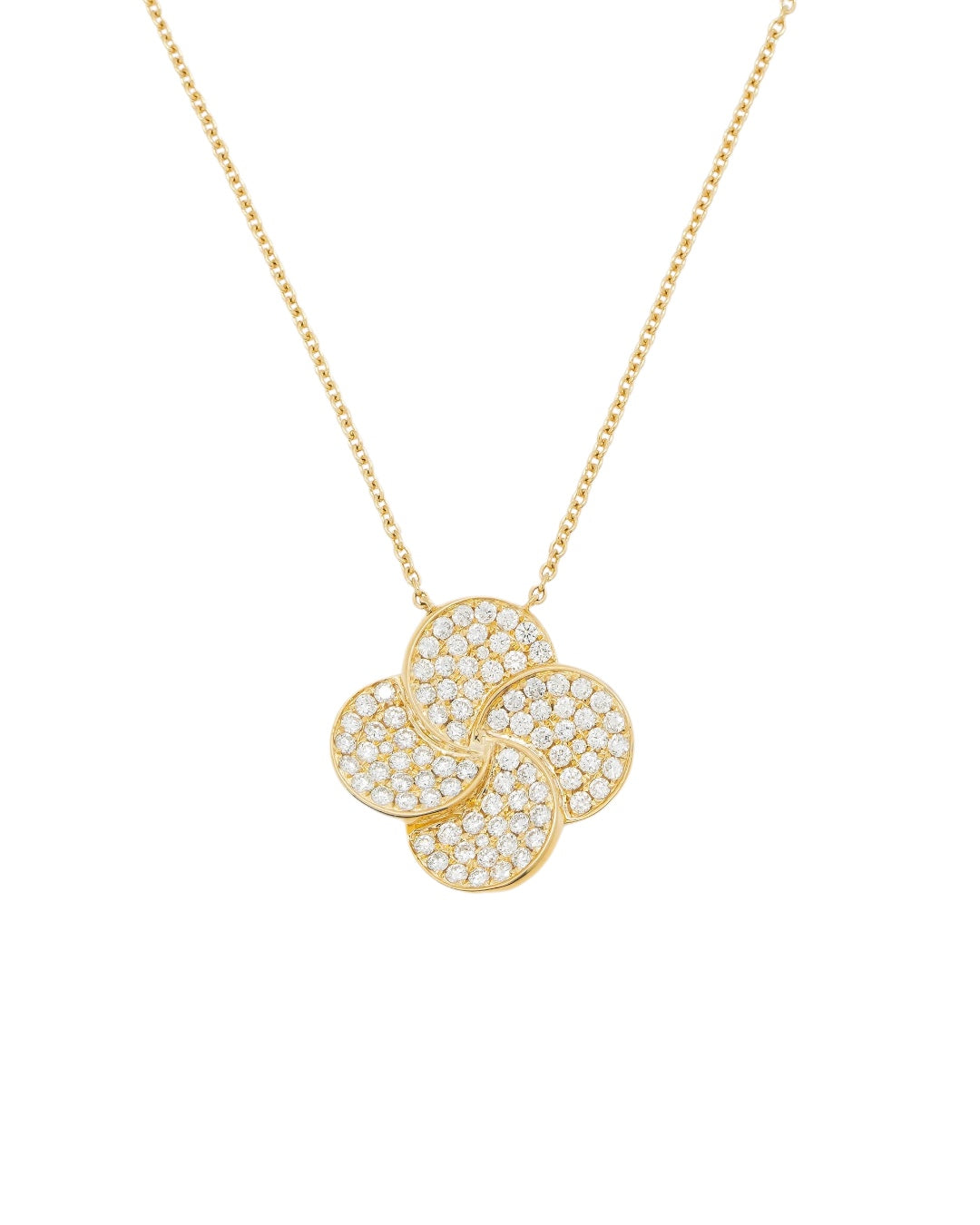18K GOLD DIAMOND FLOWER NECKLACE 1.77 CTW