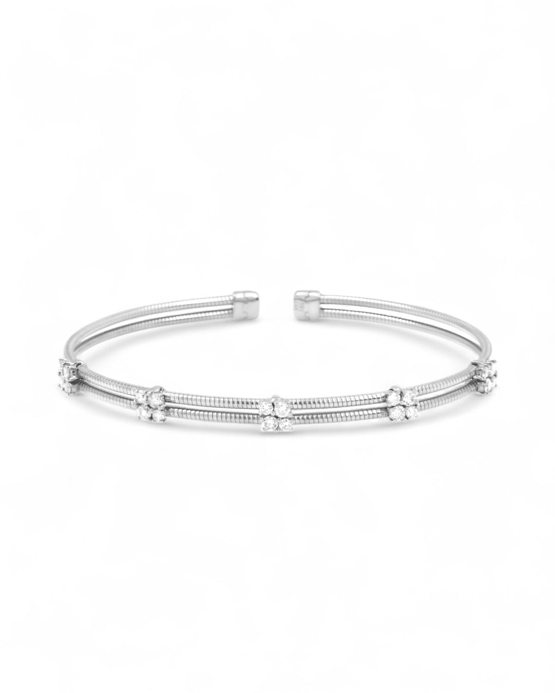 14K GOLD LAB DIAMOND BANGLE BRACELET 0.68CT